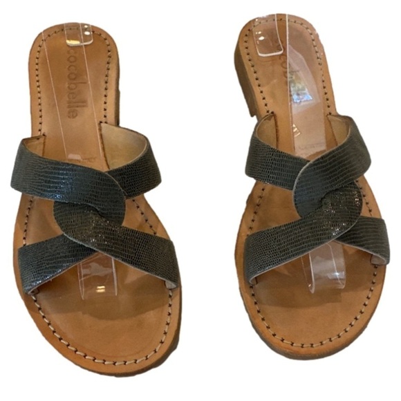 Cocobelle Aloha Slip On Open Toe Sandals Olive Green Women’s Shoes Size 8.5 - Picture 2 of 7